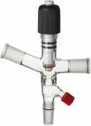 Ai 24/40 Single Cow Adapter w/ PTFE Valve & Viton Gaskets