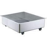 Stainless steel mobile splash bin with wheels for stainless steel and glass reactors
