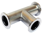 KF25/NW25 St St 3-Way Tee Flange for Secure Vacuum Connection