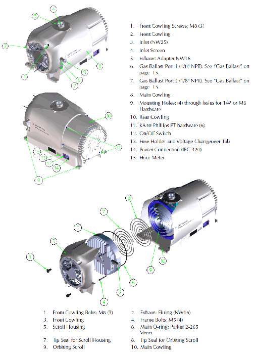Agilent IDP-7 5.4 Cfm Oil-Free Compact Dry Scroll Pump