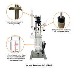 Glass Reactor Ai 2L Single Jacketed - 115V/230V Compatible
