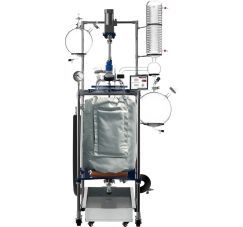 Single or dual-jacketed glass reactor system with 100 liter capacity from Across International