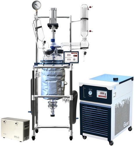 Ai 10L Single or Dual Jacketed Glass Reactor w/ Chiller & Pump R10