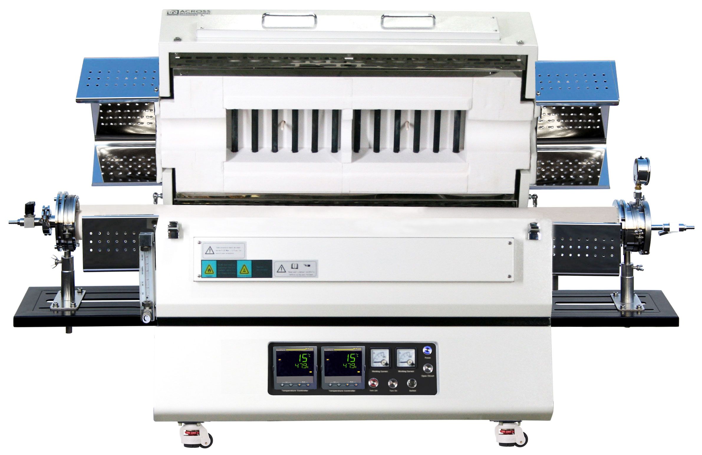 1500C 1-3 Zone Top-Open Tube Furnace with Alumina Tube and Sealing