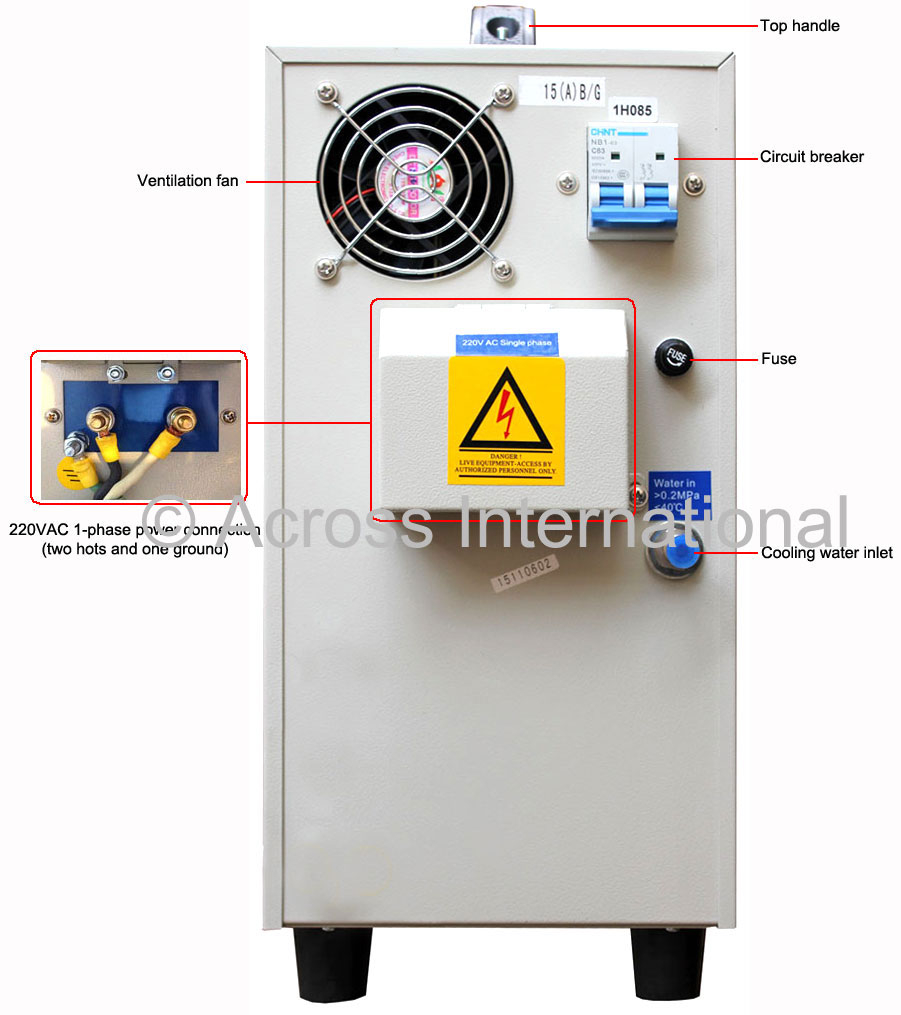 15KW 30-80 KHz Chauffage par induction de four à induction haute fréquence  pour cuivre argenté LH-15A 110V