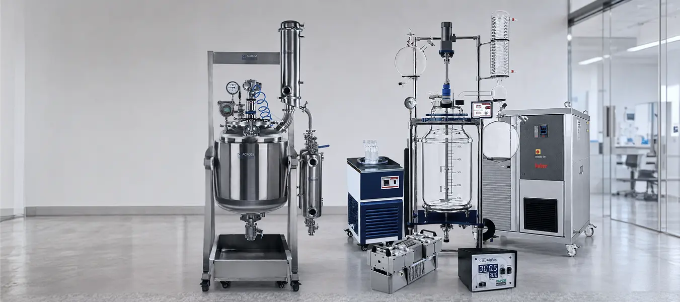 Glass and stainless steel reactors